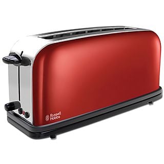 Tostadora - Russell Hobbs Colours Plus+ Rojo, 1 ranura larga, 6 niveles, Descongelado, Rojo