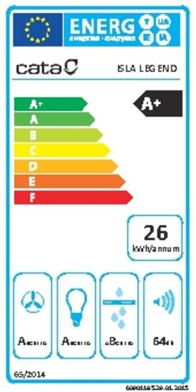 Una etiqueta energética para Cata Isla Legend, con una clasificación de eficiencia energética A+.