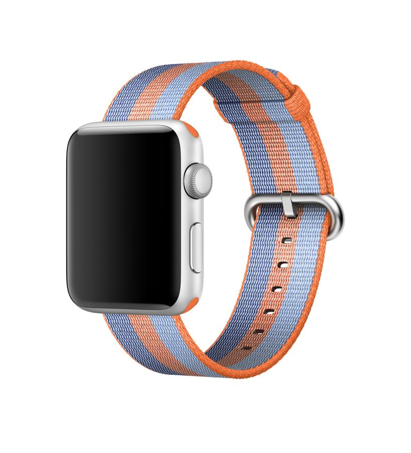 Correa para reloj - Apple, Nylon, 42 mm, Trenzado naranja