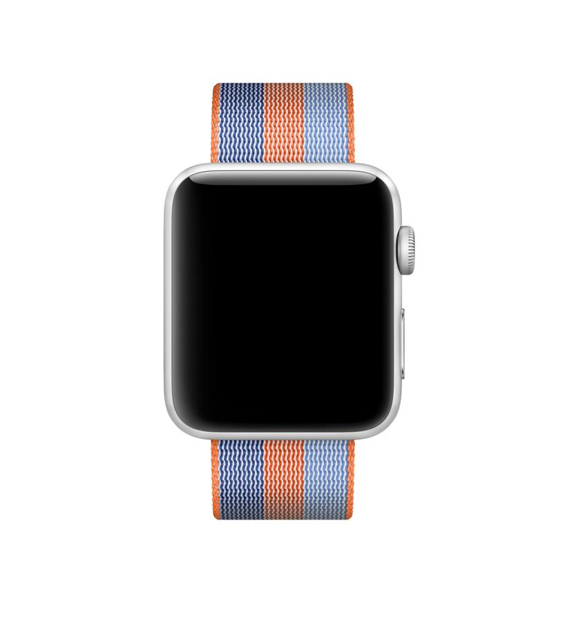 Correa para reloj - Apple, Nylon, 42 mm, Trenzado naranja