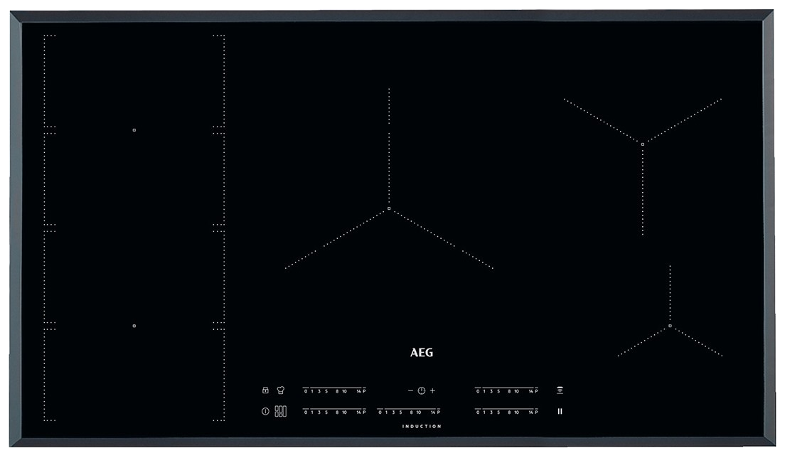 Encimera - AEG IKE95471FB, Eléctrica, Inducción, 5 zonas, 90 cm, Negro