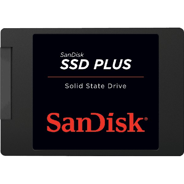 Disco duro SSD 120 GB - SanDisk SSD PLUS, Interno, Lectura 530 MB/s, Escritura 400 MB/s, Sata III, 2.5", Negro