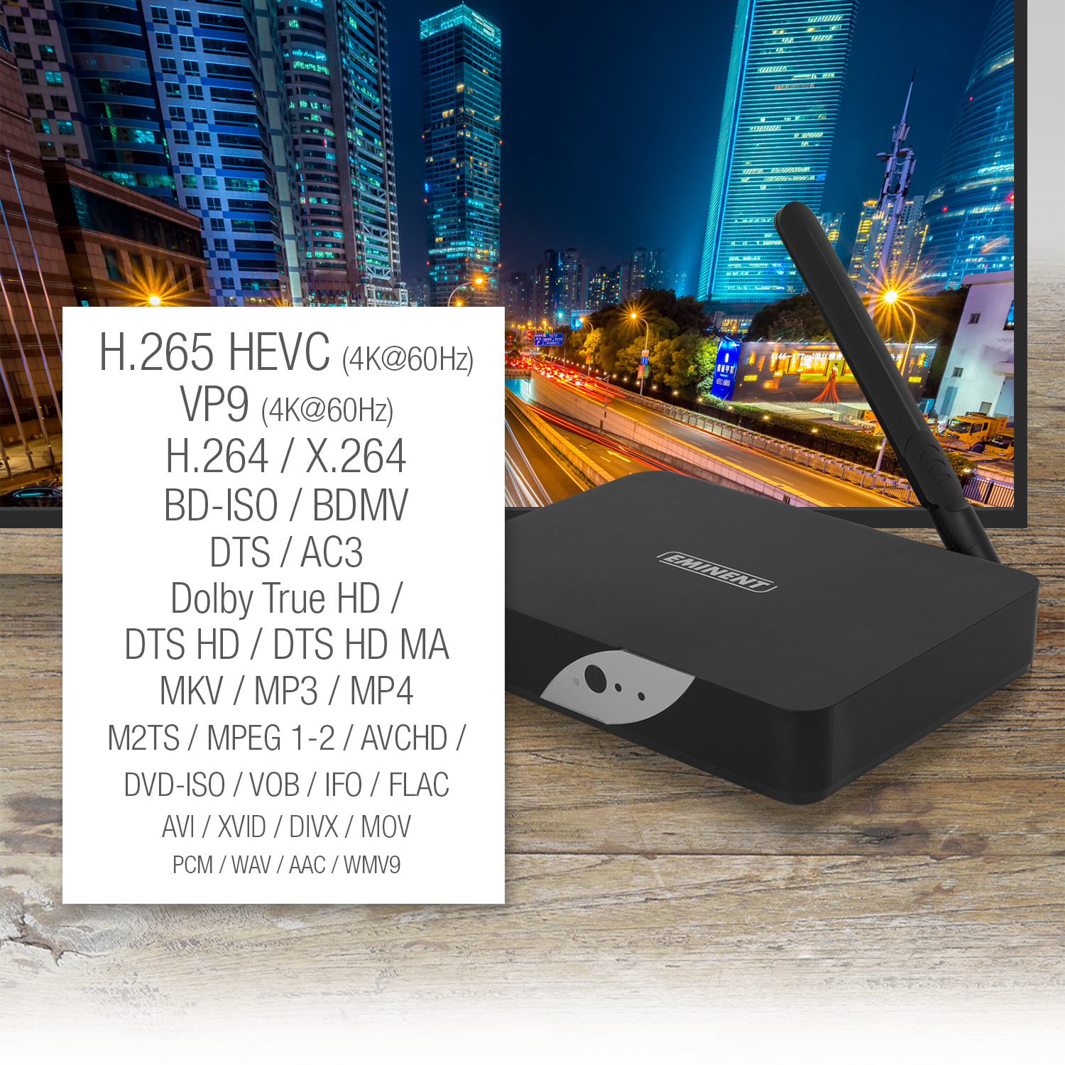 Smart TV - Eminent EM7680, 4K, Ultra HD, 8GB, WiFi y Ethernet