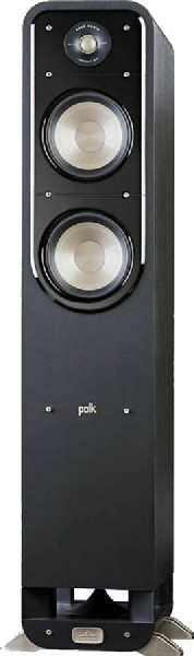 Torre de sonido estéreo - Polk Audio S-55, 200W, 2 vias, Negro