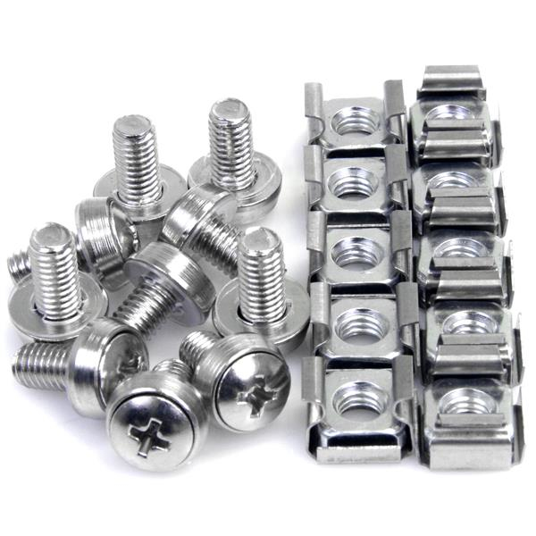 Tornillos y Tuercas - StarTech.com CABSCREWM6 Caja de 50 Tornillos de Montaje y Tuercas Jaula M6