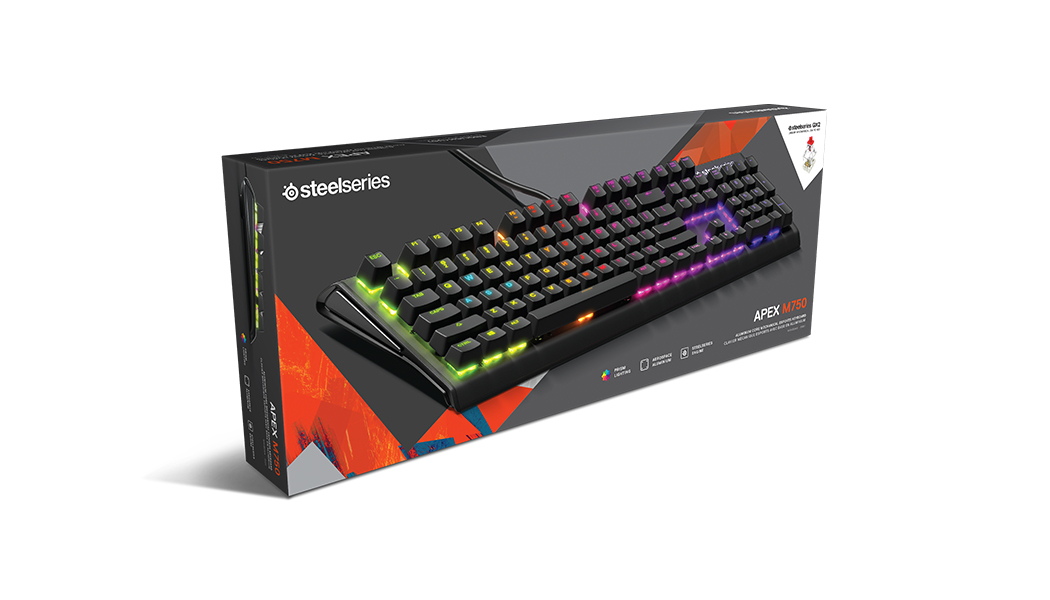 Teclado gaming - Steelseries Apex M750, USB, QWERTY (Inglés), Negro