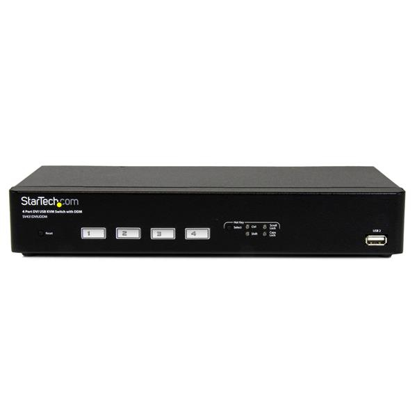 Switch KVM - StarTech.com SV431DVIUDDM Switch Conmutador KVM 4 Puertos DVI con DDM y Cables