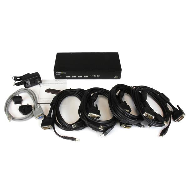 Switch KVM - StarTech.com SV431DVIUDDM Switch Conmutador KVM 4 Puertos DVI con DDM y Cables