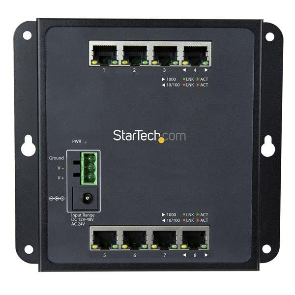 Switch Ethernet - StarTech.com IES81GW Switch Conmutador de Red Gigabit Ethernet con 8 Puertos