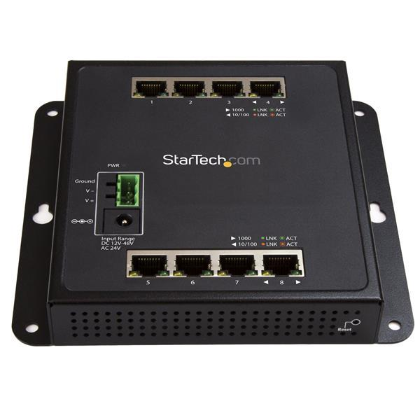Switch Ethernet - StarTech.com IES81GW Switch Conmutador de Red Gigabit Ethernet con 8 Puertos