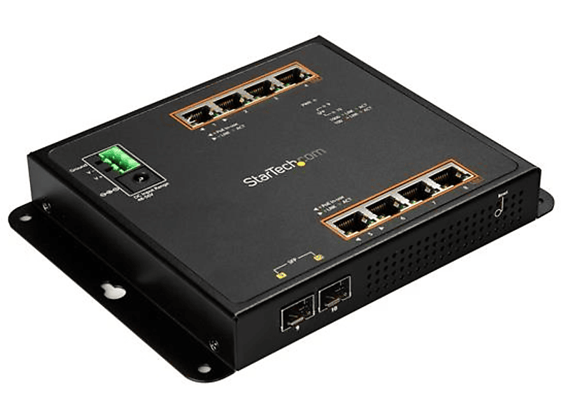 Switch Ethernet | StarTech.com IES101GP2SFW Switch Red Gigabit Ethernet 8x RJ45 PoE+ 2 Puertos SFP