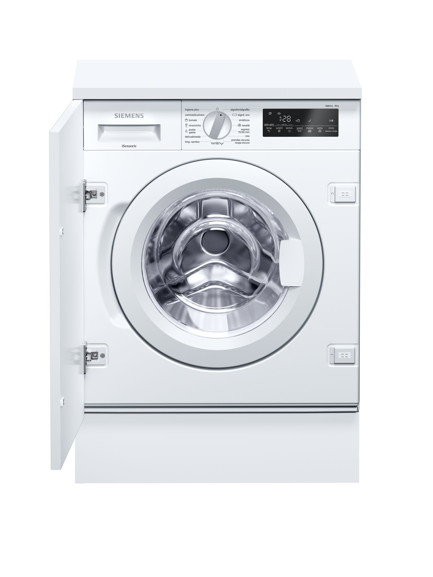 Lavadora integrable - Siemens WI14W540ES, 8 kg, 1400 rpm, Motor iQdrive, A+++ -30%, Blanco