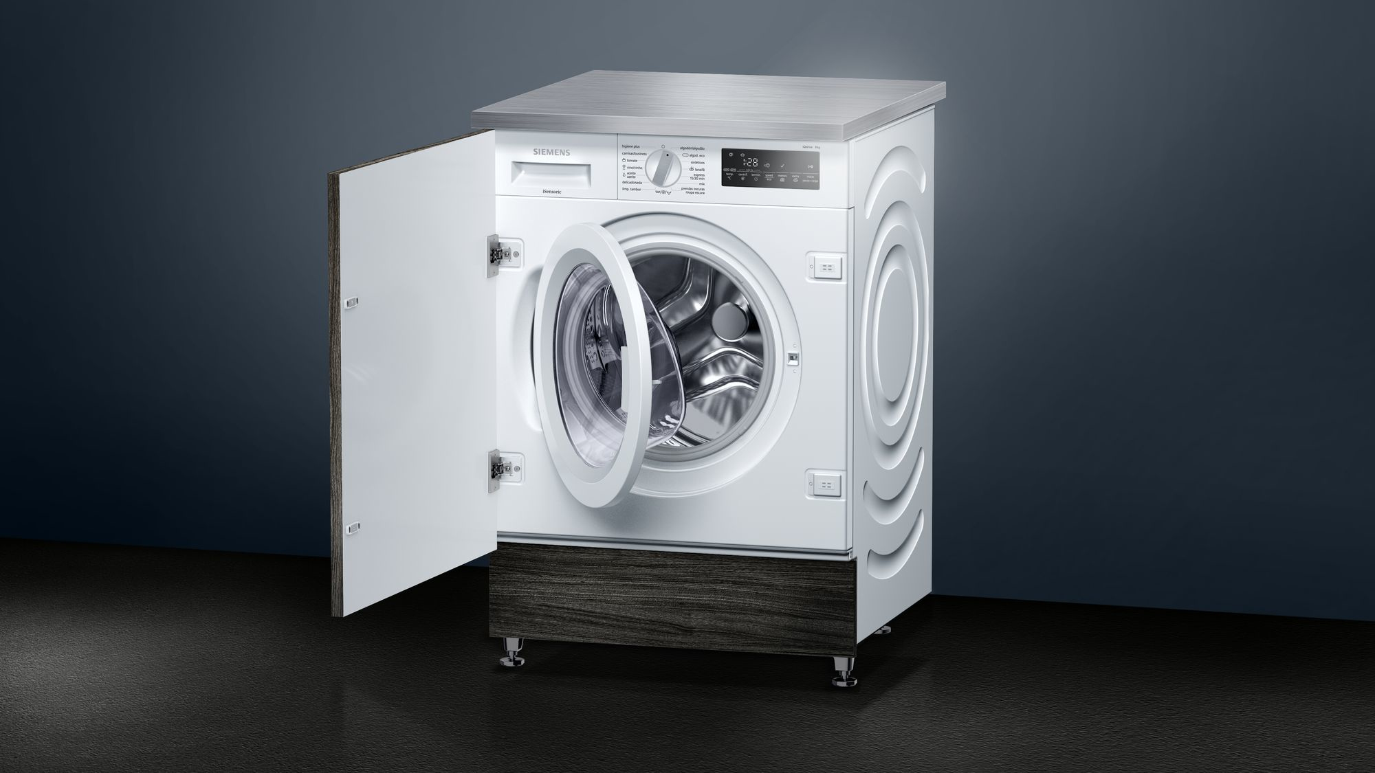 Lavadora integrable - Siemens WI14W540ES, 8 kg, 1400 rpm, Motor iQdrive, A+++ -30%, Blanco