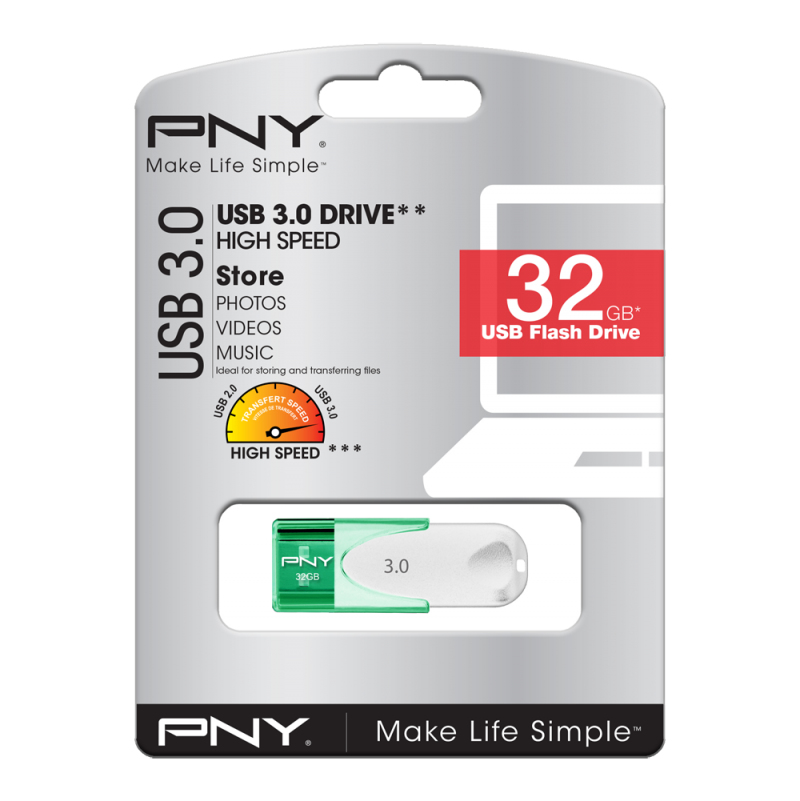 Pendrive - PNY Attaché 4, 32GB, USB 3.0 (3.1 Gen 1), Tipo A