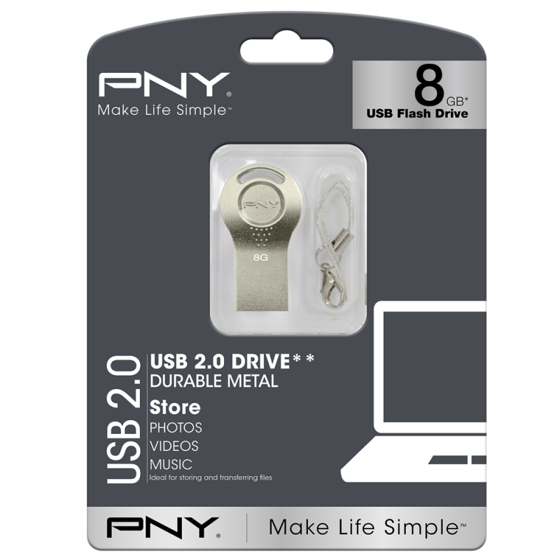 Pendrive de 8GB - PNY Attaché, USB 2.0, Tipo A