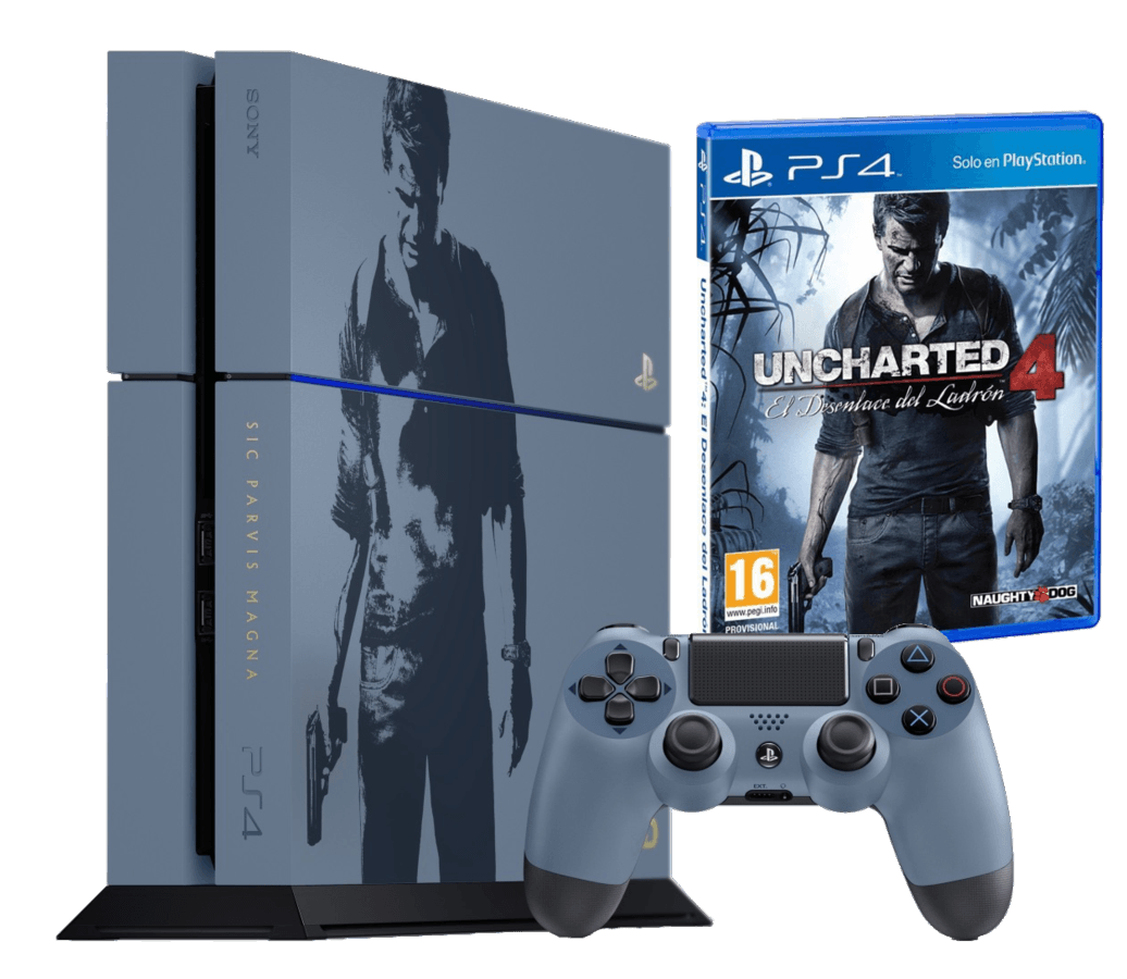 Pack PS4 Uncharted 4 + Consola - Sony - PS4 Negra, 1TB, Dualshock 4 - Exclusiva Media Markt