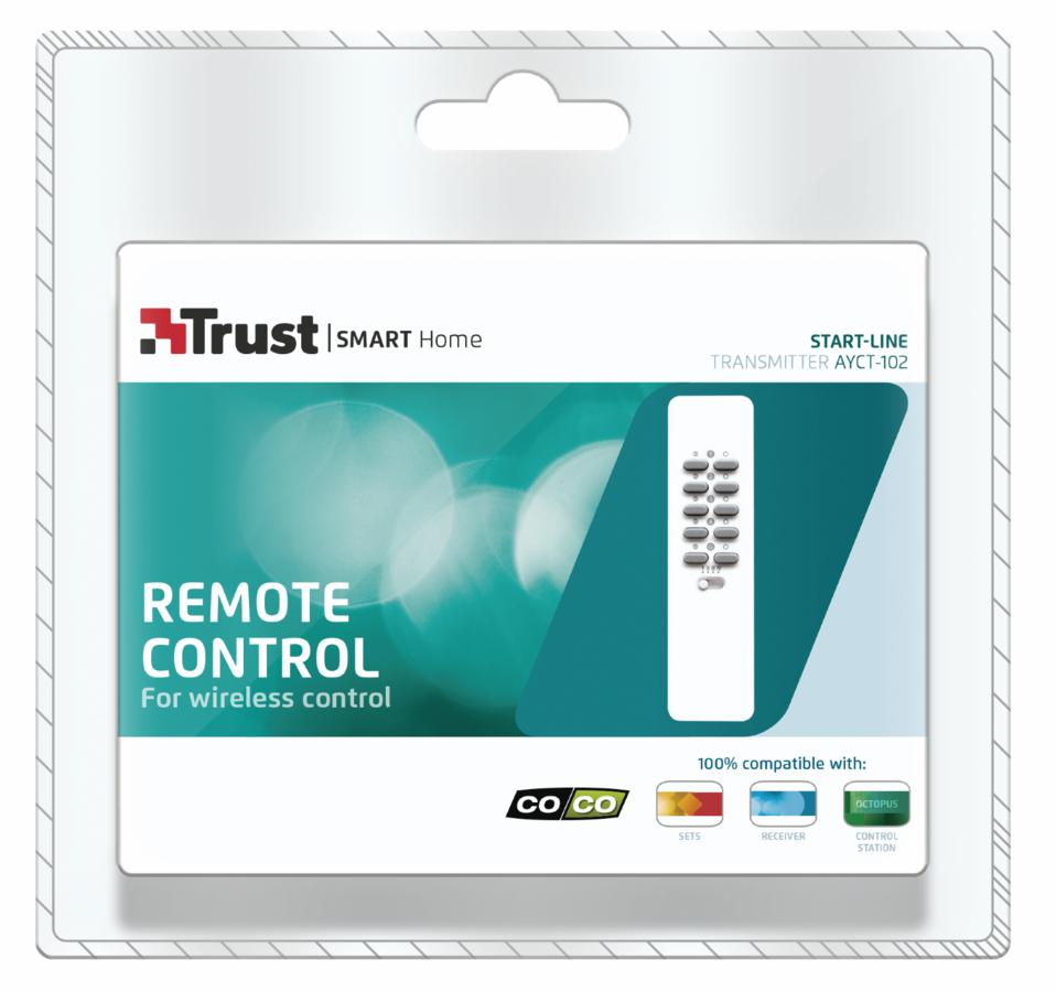 Mando control remoto - TRUST AYCT-102, Máximo 100W, Hasta 16 luces/dispositivos, Blanco