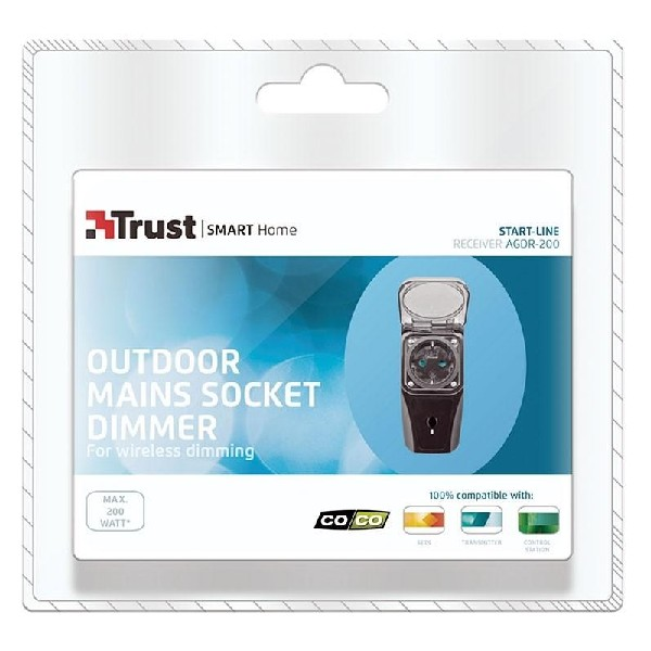 Atenuador para enchufe exterior - Tust AGDR-200, Regulable, Negro, domótica