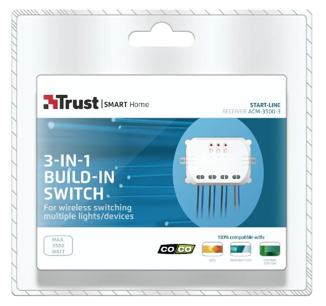 Interruptor inalámbrico - TRUST ACM-3500/3, 3 en 1, Blanco, domótica
