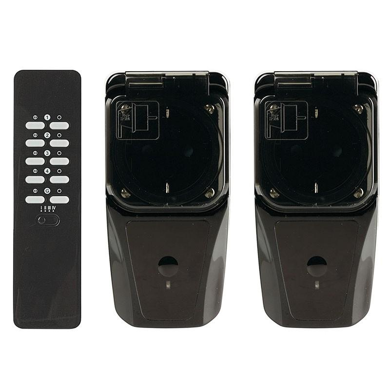 Interruptor inalámbrico - Trust AGDR2-3500R, 3500 W, 2 dispositivos, Mando a distancia, domótica