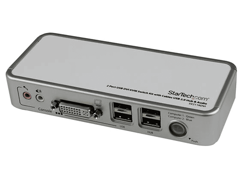 Switch KVM | StarTech.com SV211KDVIEU Conmutador KVM USB DVI 2 Puertos c/ Cables