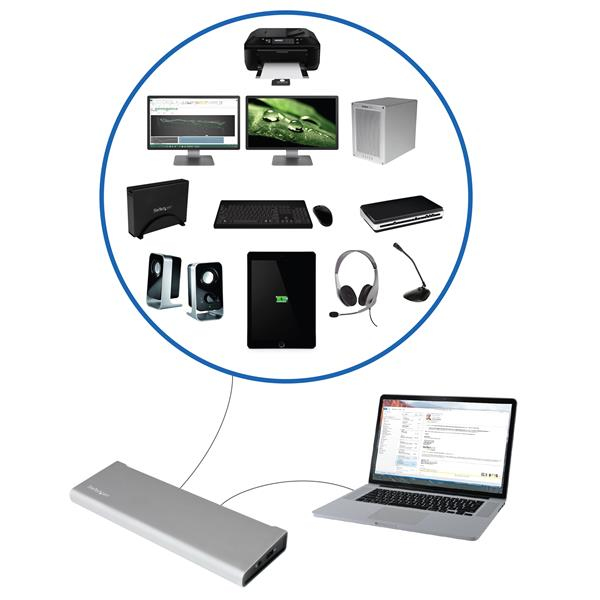 Docking Station - StarTech.com TB2DOCK4K2DP Replicador Puertos Thunderbolt 2 de Vídeo Doble DP