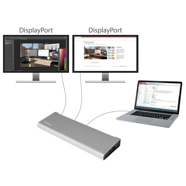 Docking Station - StarTech.com TB2DOCK4K2DP Replicador Puertos Thunderbolt 2 de Vídeo Doble DP