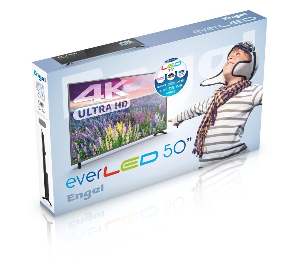 TV LED 50" - Engel LE5060K, UHD 4K, USB Grabador, Dolby Digital Plus, TDT2, Negro