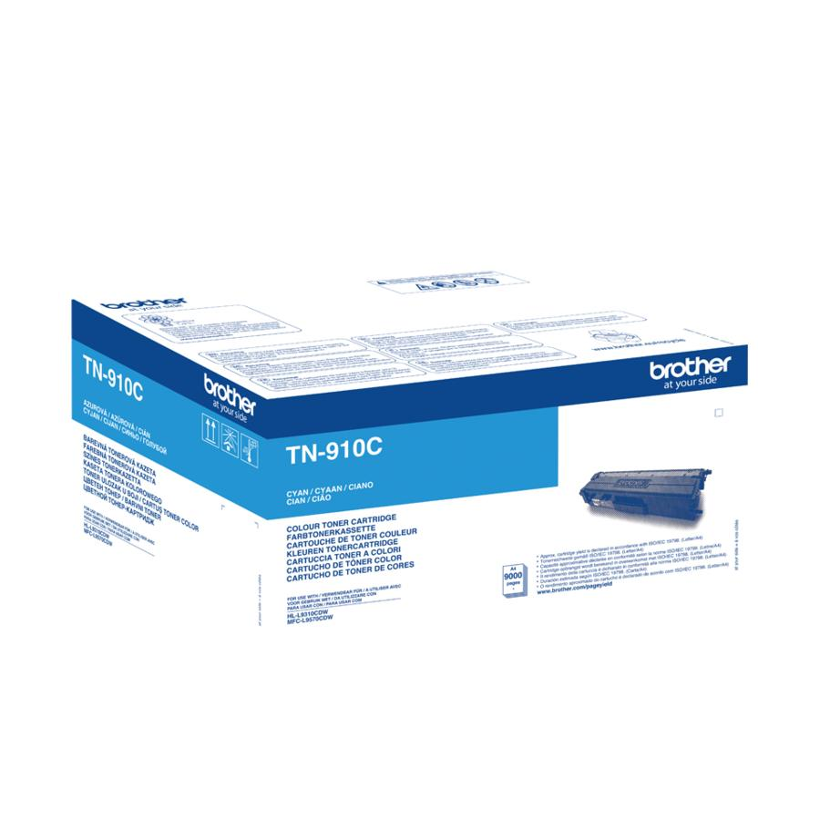 Tóner y cartucho láser - Brother TN-910C, 9.000 Páginas, Cian