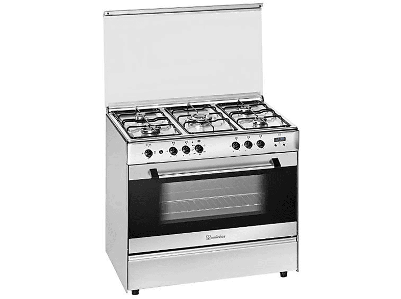 Cocina - Meireles G911X NAT, Encimera de gas natural gas 5 fuegos, Horno de gas, Acero Inoxidable