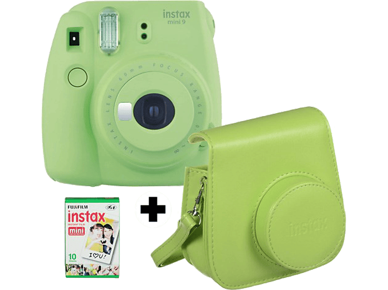 Cámara instantánea  Fujifilm Instax Mini 9, Verde lima + Papel
