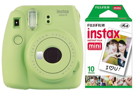 Cámara instantánea  Fujifilm Instax Mini 9, Verde lima + Pack
