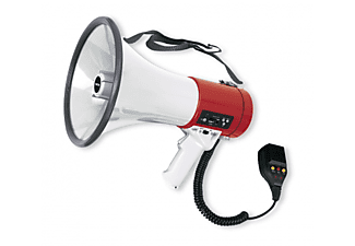 Megáfono - Fonestar MF-600SGU, 25W, Sirena, USB, Grabadora, Blanco y rojo