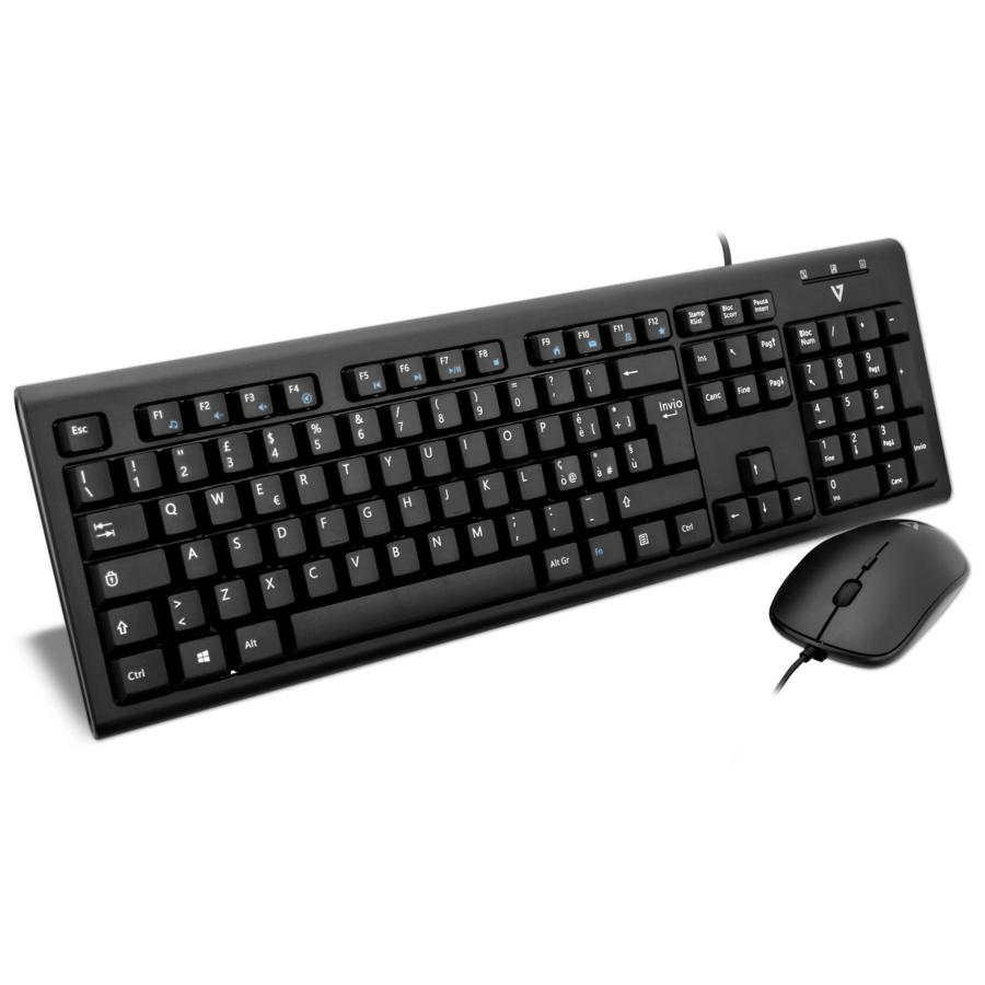 Teclado Y Ratón -V7 Cku200, Usb, 1600 Dpi, Qwerty (Italiano)