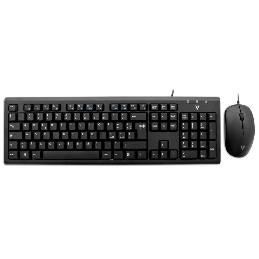 Teclado Y Ratón -V7 Cku200, Usb, 1600 Dpi, Qwerty (Italiano)