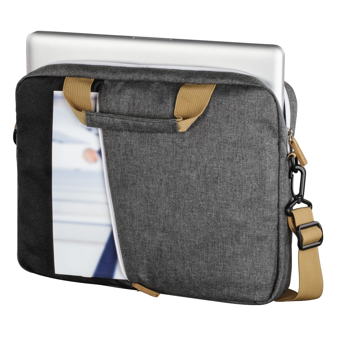 Bandolera - Hama Florenz, 15.6", Negro y gris