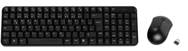 Pack Teclado + Ratón - Vivanco set de oficina, Inalámbrico, USB, Negro