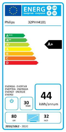 TV LED 32" - Philips 32PHH4101/88, HD, USB, Negro