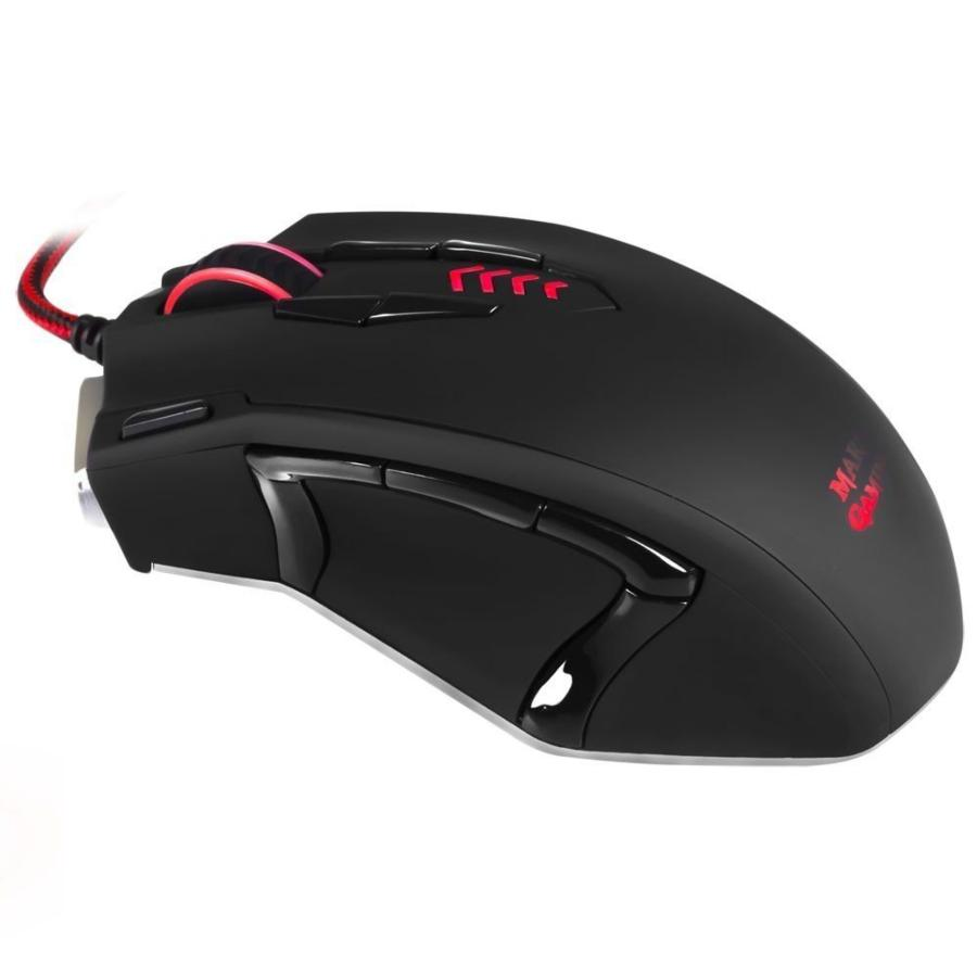 Ratón gaming - Mars GAMING MM5, 16400DPI, Cable, LED, Negro