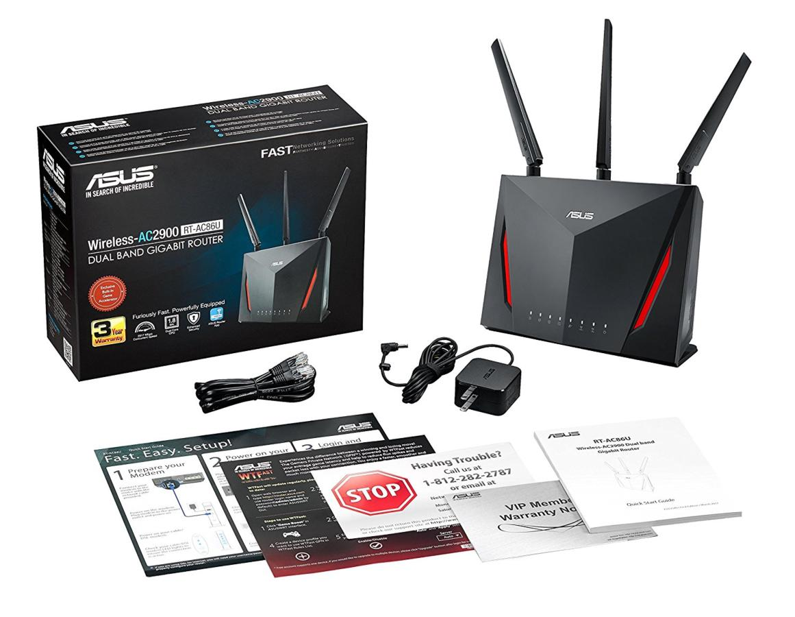 Router gaming - ASUS RT-AC86U AC2900, Inalámbrico, Dual-band, 2917 Mbps, Negro