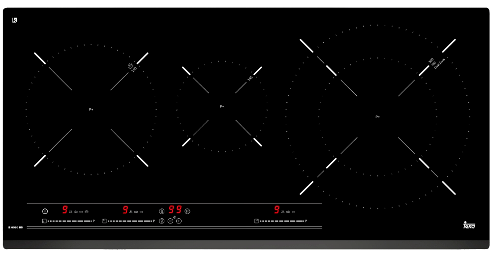 Encimera - Teka IZ 8320 HS, Vitrocerámica, Eléctrica, Inducción, 3 zonas, 30 cm