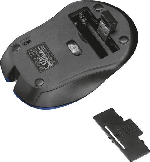 Ratón inalámbrico - Trust 21870 RF, 1800DPI Ambidextro, Negro/Azul