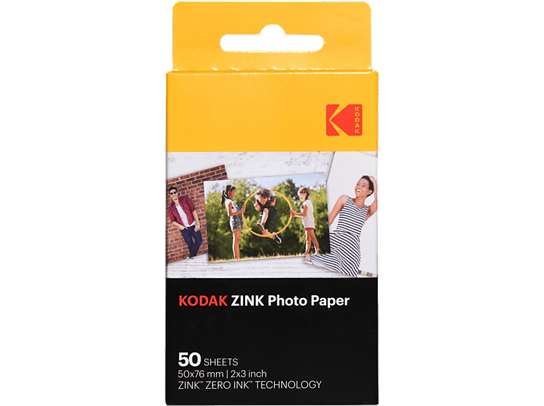 Película fotográfica Kodak ZINK, 50 hojas, 50x76mm, Printomatic