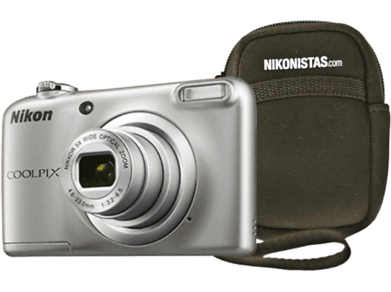 Cámara Nikon Coolpix a10 con estuche plata 16.1mp zoom x5 digital de fotos 16mp 5x funda camara compacta s case 12.3 4608 3456 16.1 80 1600
