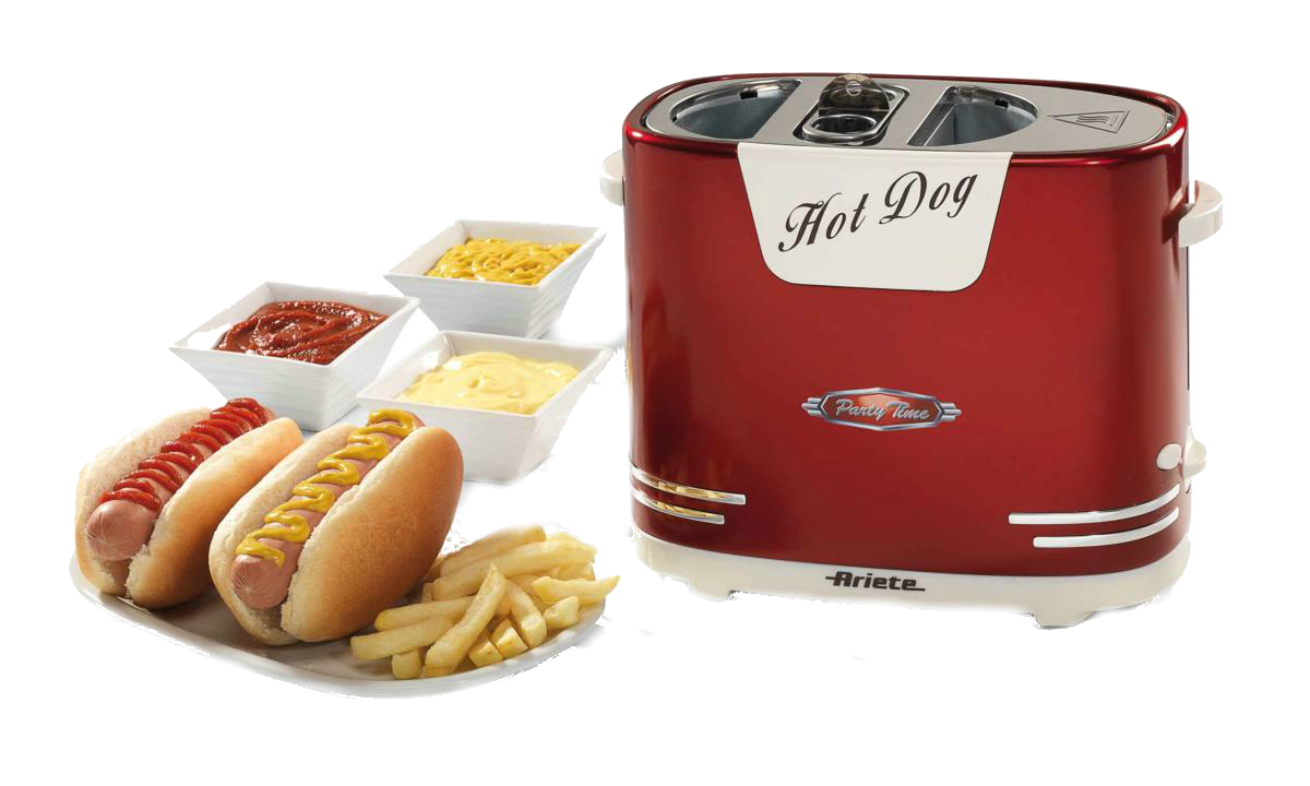 Máquina de perritos calientes - Ariete HOT DOG PARTY TIME, 650W, Rojo