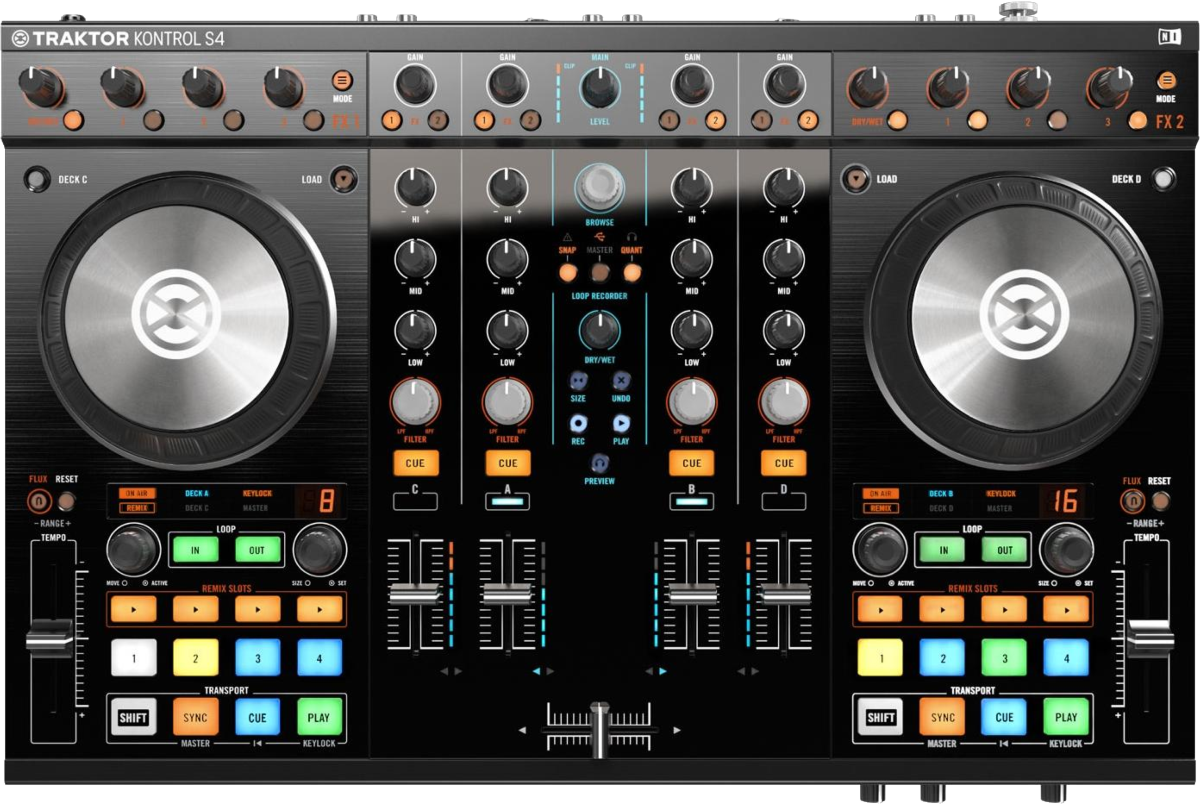 Controladora DJ - Native Instruments KONTROL S4 MKII, 4 canales, software Traktor Pro 2, compatible