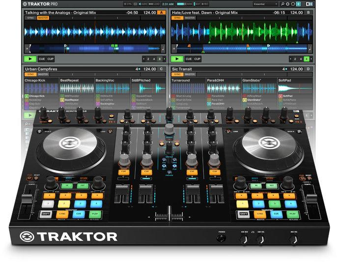 Controladora DJ - Native Instruments KONTROL S4 MKII, 4 canales, software Traktor Pro 2, compatible