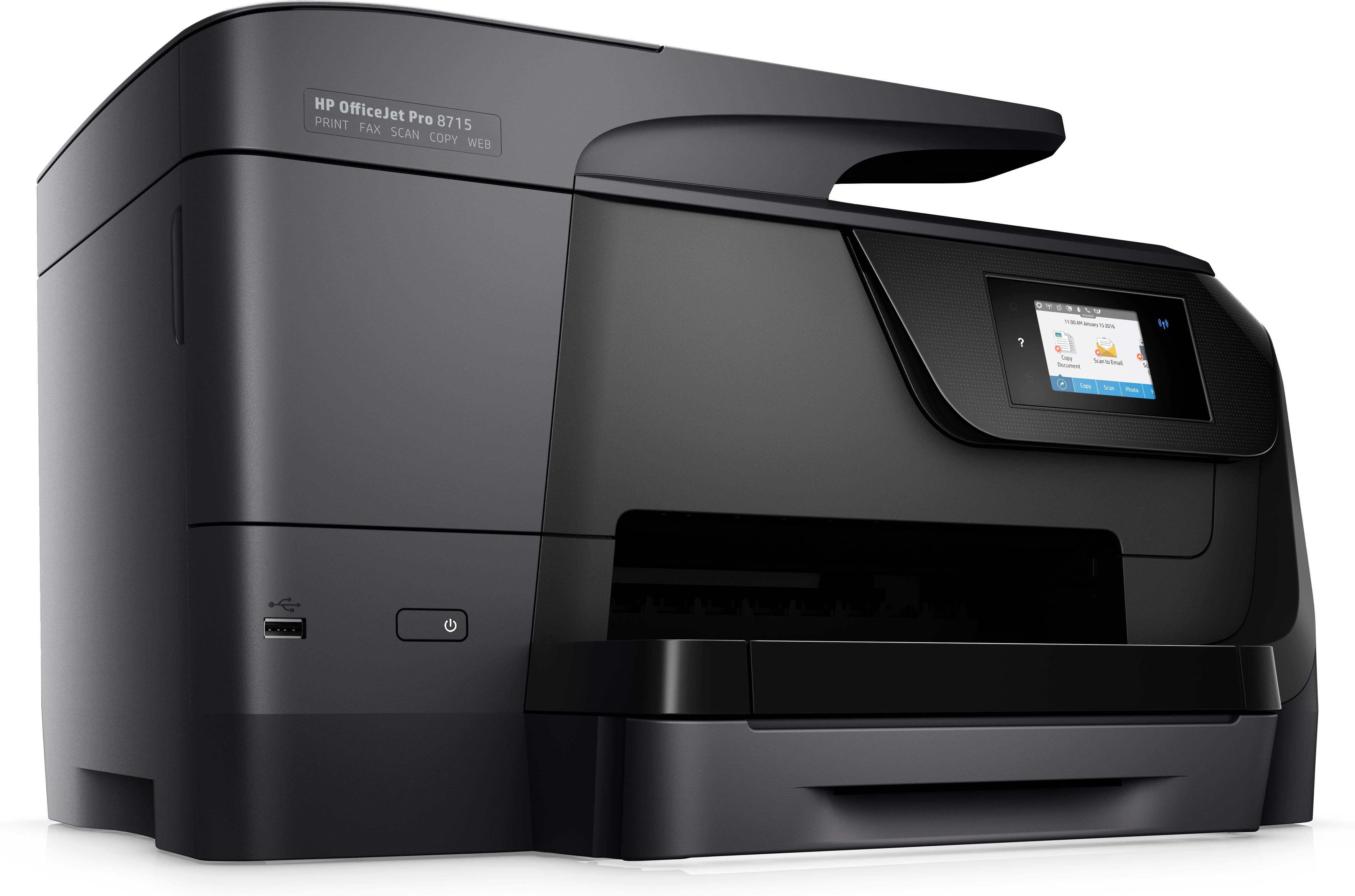 Impresora multifunción - HP OfficeJet Pro 8715, 22/18 ppm, 4800x1200 ppp, WiFi, Color, USB