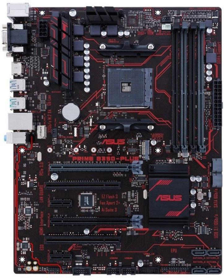 Placa base - PRIME B350-PLUS, AMD, Socket AM4, ATX