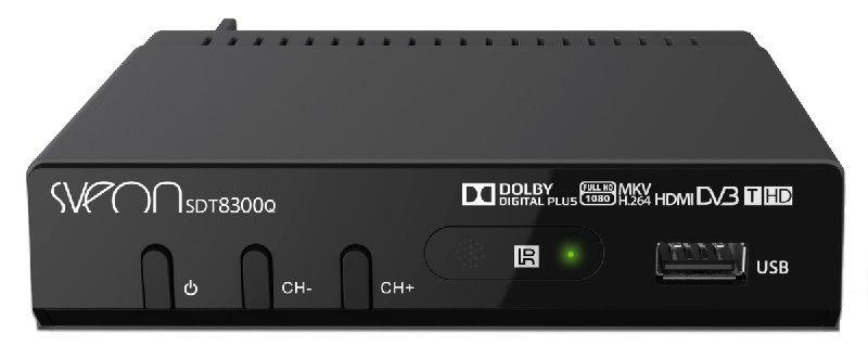 Reproductor multimedia - Sveon SDT8300Q, Full HD, Grabador, USB, DVB-T2 (TDT2)